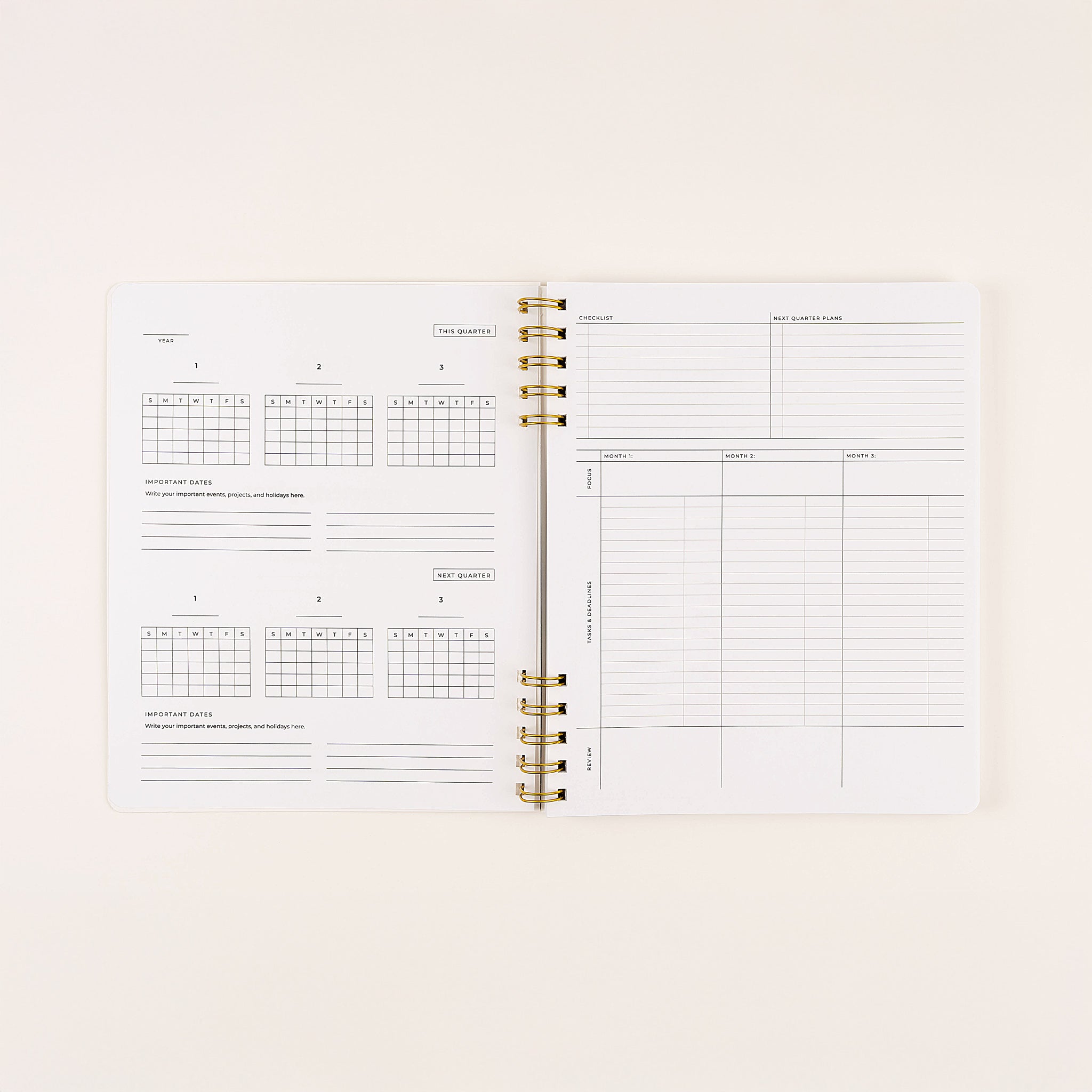Three-month planner designed for professionals and goal setting