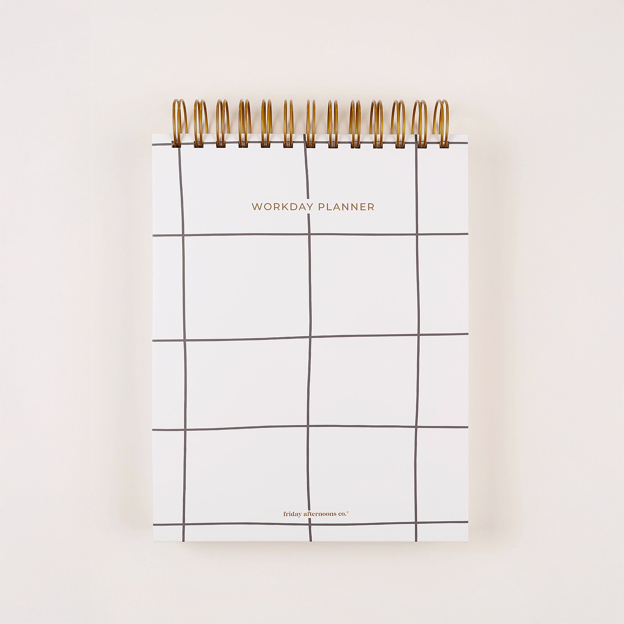 Minimalist black and white cover on daily work planner by Friday Afternoons
