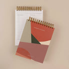 Abstract shapes top spiral hardcover planner with personal and work task lists