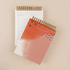 Polka dot top spiral hardcover planner with personal and work task lists