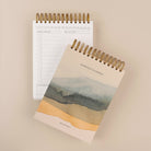 Watercolor landscape top spiral hardcover planner with personal and work task lists