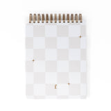 backside workday planner 6 month planner beige checker white background