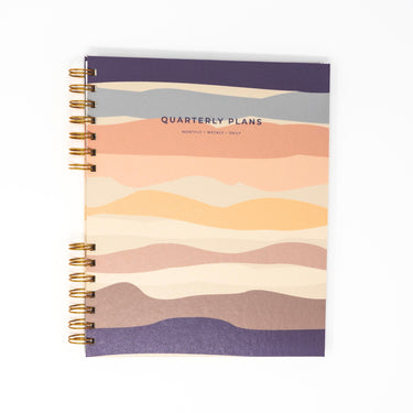 bright colors quarterly planner flat lay