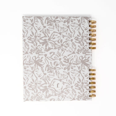 creamy painted flowers back quarterly planner