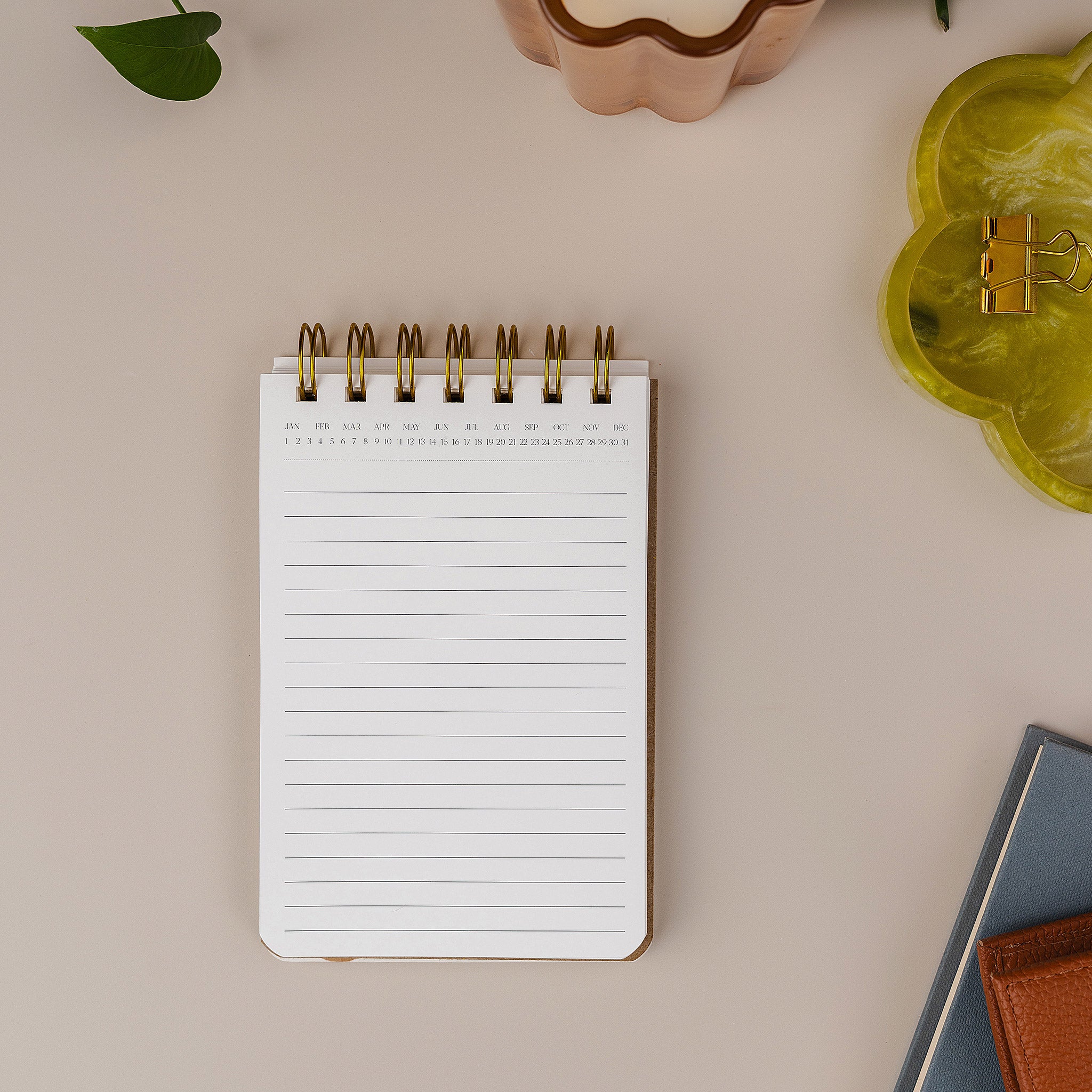 Mini Memo Notebook open to lined note pages for quick jotting and reminders.