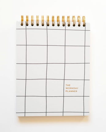 minimalist black and white workday planner