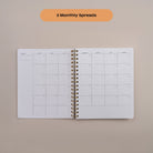 Open monthly calendar spread inside the 90-Day Planner.