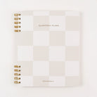 Beige checkerd quarterly planner cover – minimalist design by Friday Afternoons Co
