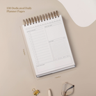 top spiral simple daily planner for work as a desk planner (simple daily agenda) - Friday Afternoons Co.