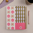 Lavender Scallop Quarterly Planner styled with pen and office accessories on neutral desk surface.