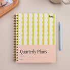Lima Wavy Stripes 90-Day Planner styled with pen and desk accessories on a neutral background