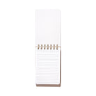 Mini Memo Notebook open to lined interior pages with top spiral binding, date tracker, and blank note-taking space on a white background.
