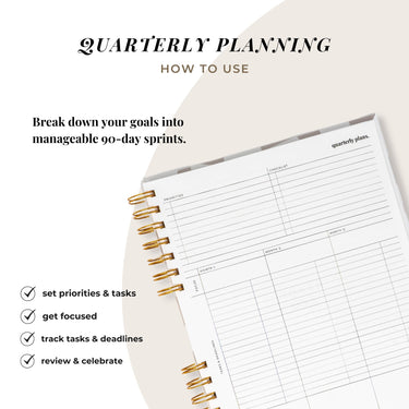 Quarterly Plans 90 - Day Planner (Bright Color Abstract Landscape) - Friday Afternoons Co.