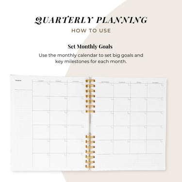 Quarterly Plans 90 - Day Planner (Bright Color Abstract Landscape) - Friday Afternoons Co.