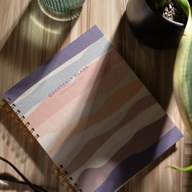 Quarterly Plans 90 - Day Planner (Bright Color Abstract Landscape) - Friday Afternoons Co.