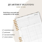 Quarterly Plans 90 - Day Planner (Creamy Checkered Design) - Friday Afternoons Co.