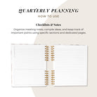 Quarterly Plans 90 - Day Planner (Creamy Checkered Design) - Friday Afternoons Co.