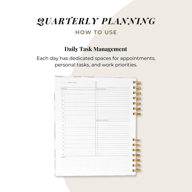 Quarterly Plans 90 - Day Planner (Minimal Geometric Botanical) - Friday Afternoons Co.