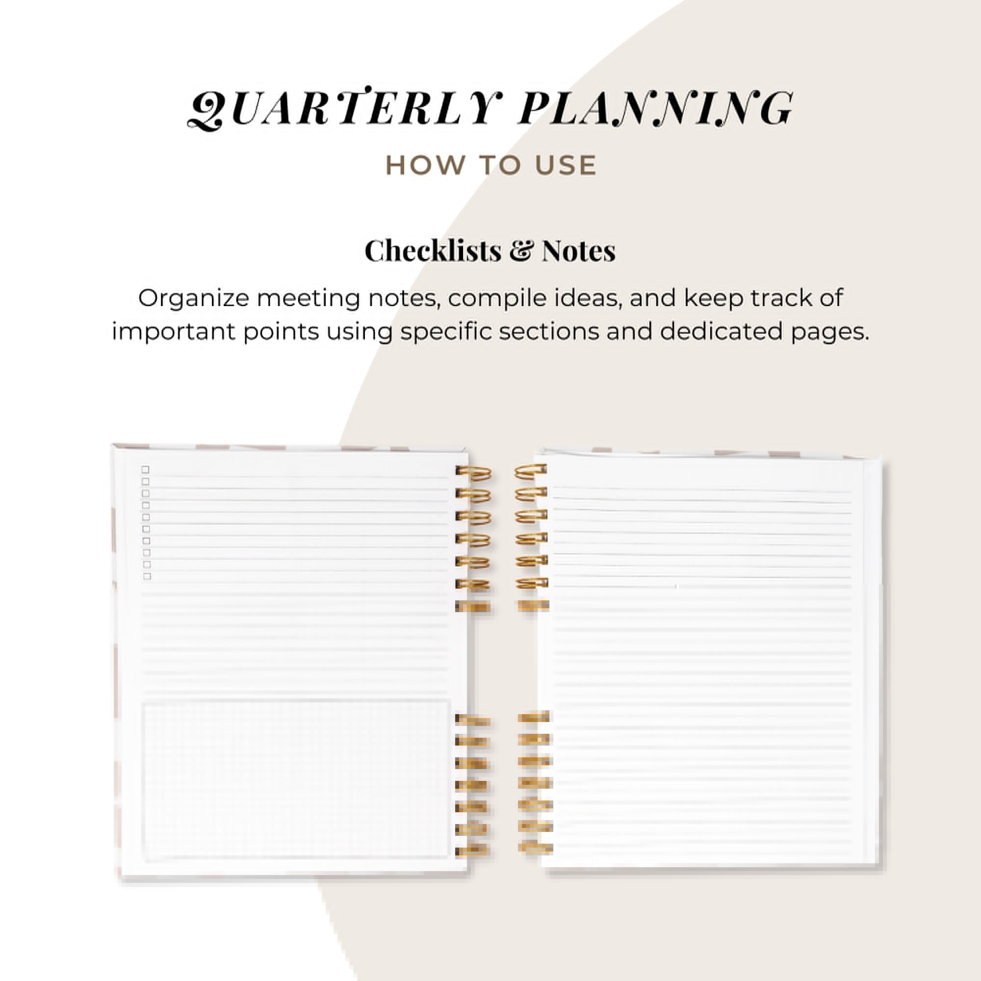 Quarterly Plans 90 - Day Planner (Minimal Geometric Botanical) - Friday Afternoons Co.