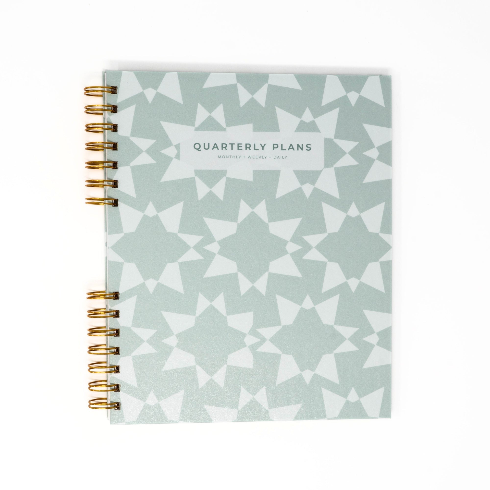 Quarterly Plans 90 - Day Planner (Soft Sage Geometric Design) - Friday Afternoons Co.