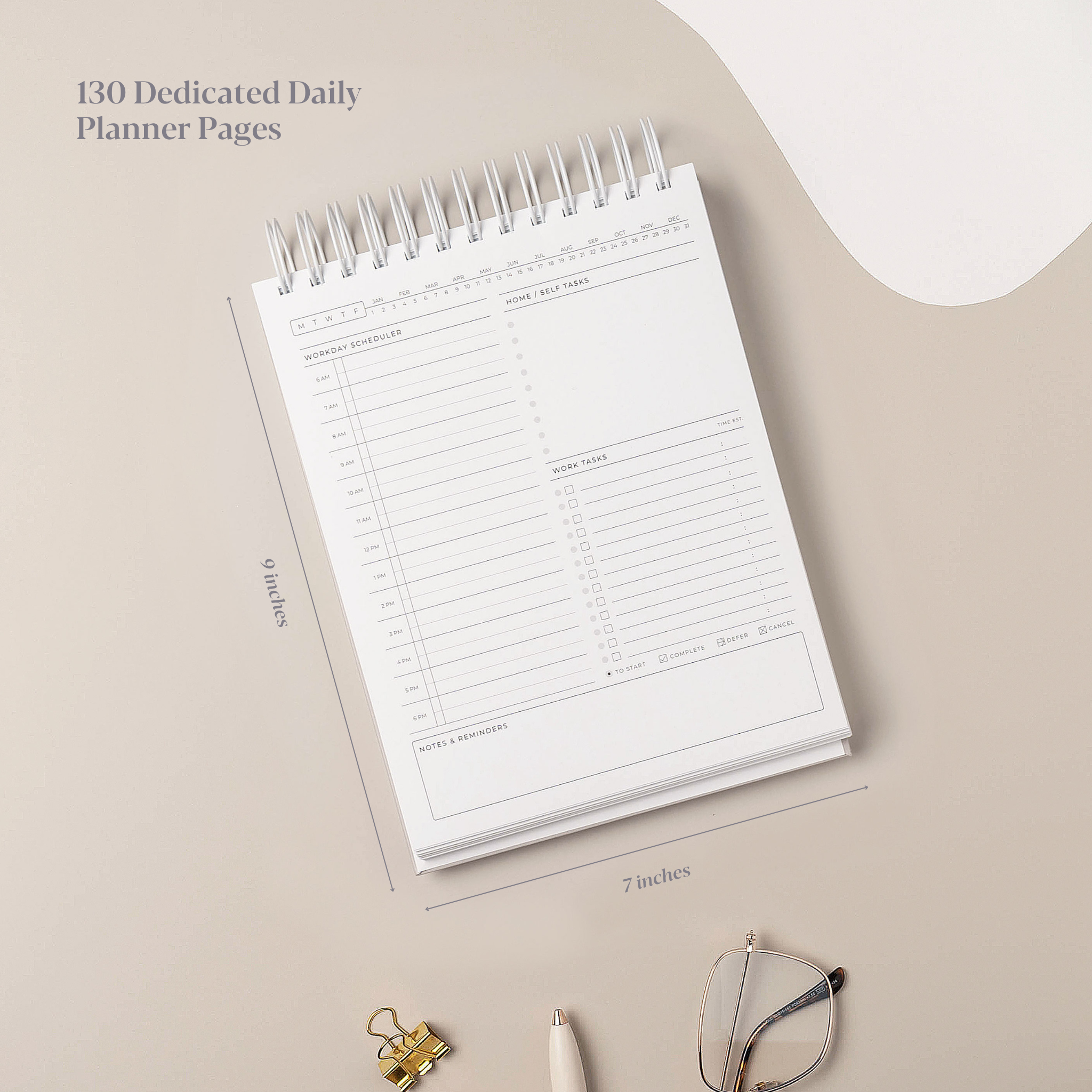 simple daily planner for work as a desk planner (simple daily agenda) - Friday Afternoons Co.